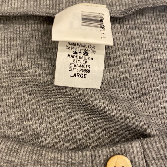 New Sew In Live Sz L Gray Animal Print Baby Doll Top With Pockets - Picture 5 of 9